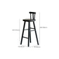 Black Armless Dining Stools Solid Wood Bar Stools with Footrest Clearhalo 'Bar Furniture' 'Bar Stools' 'bar_stools' 'furn' 'furn_bar_stools' 'Furniture' 'Kitchen & Dining Furniture' 7294089