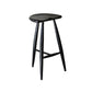 Solid Wood Dining Stools Contoured Seat Bar Stools with Footrest