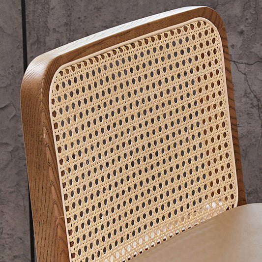 Solid Wood Dining Stools Faux Leather Bar Stools with Footrest