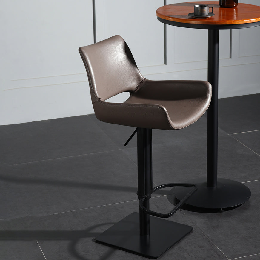 Armless Bar Stools Adjustable Height Dining Stools with Metal Base