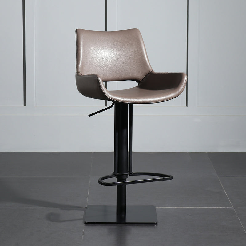 Armless Bar Stools Adjustable Height Dining Stools with Metal Base