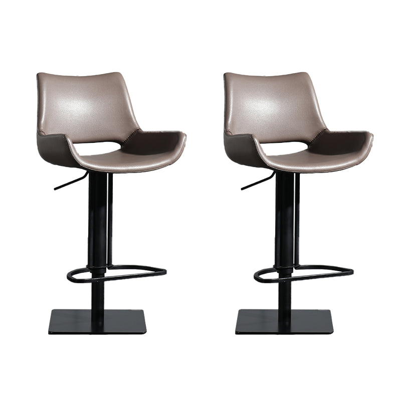 Armless Bar Stools Adjustable Height Dining Stools with Metal Base