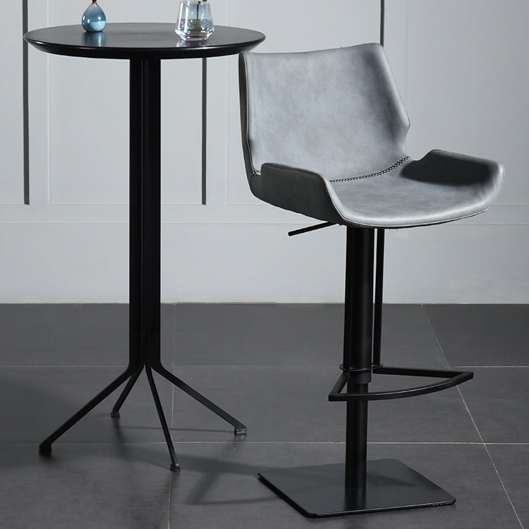 Armless Bar Stools Adjustable Height Dining Stools with Metal Base