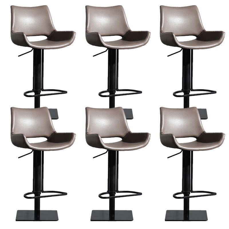 Armless Bar Stools Adjustable Height Dining Stools with Metal Base