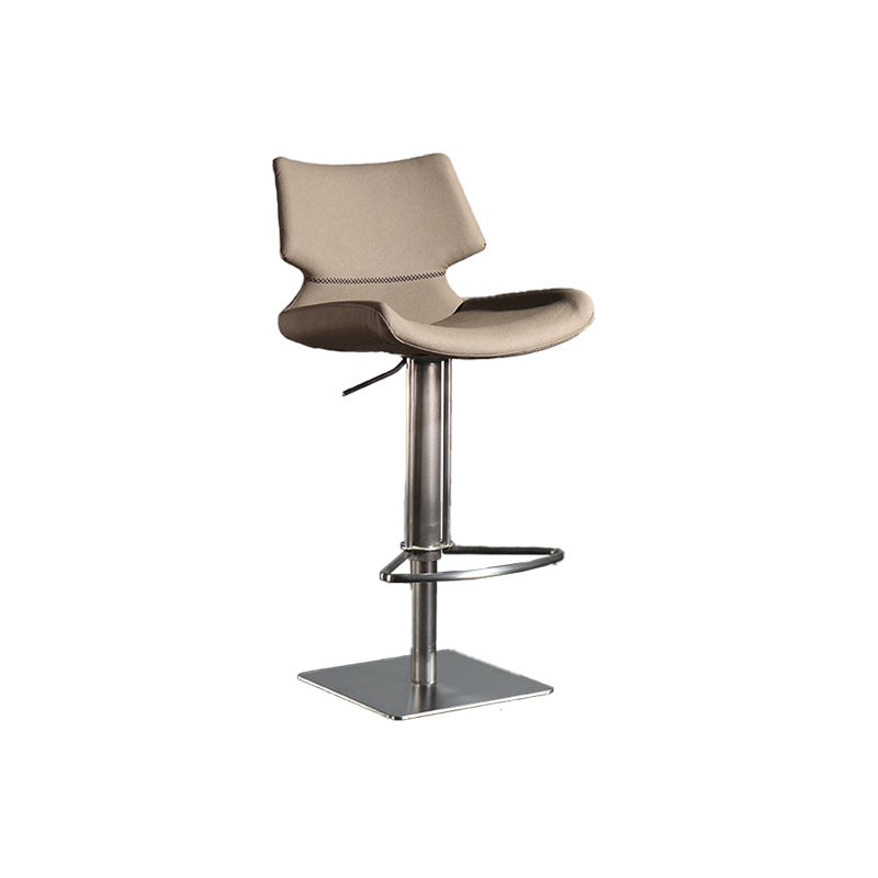 Armless Bar Stools Adjustable Height Dining Stools with Metal Base