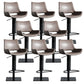 Armless Bar Stools Adjustable Height Dining Stools with Metal Base