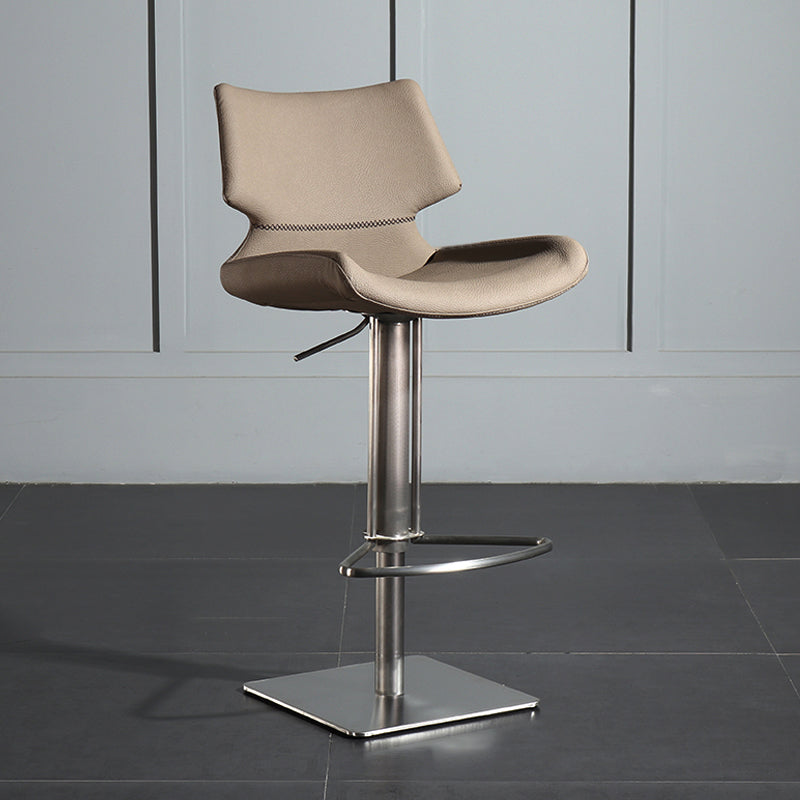 Armless Bar Stools Adjustable Height Dining Stools with Metal Base