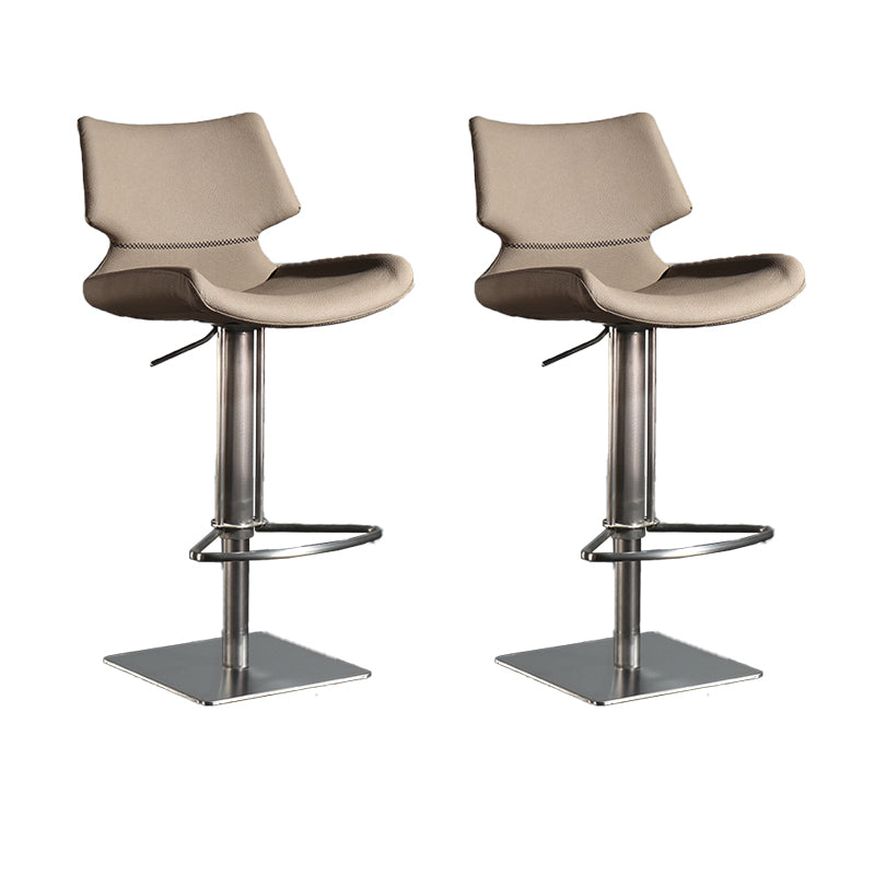 Armless Bar Stools Adjustable Height Dining Stools with Metal Base