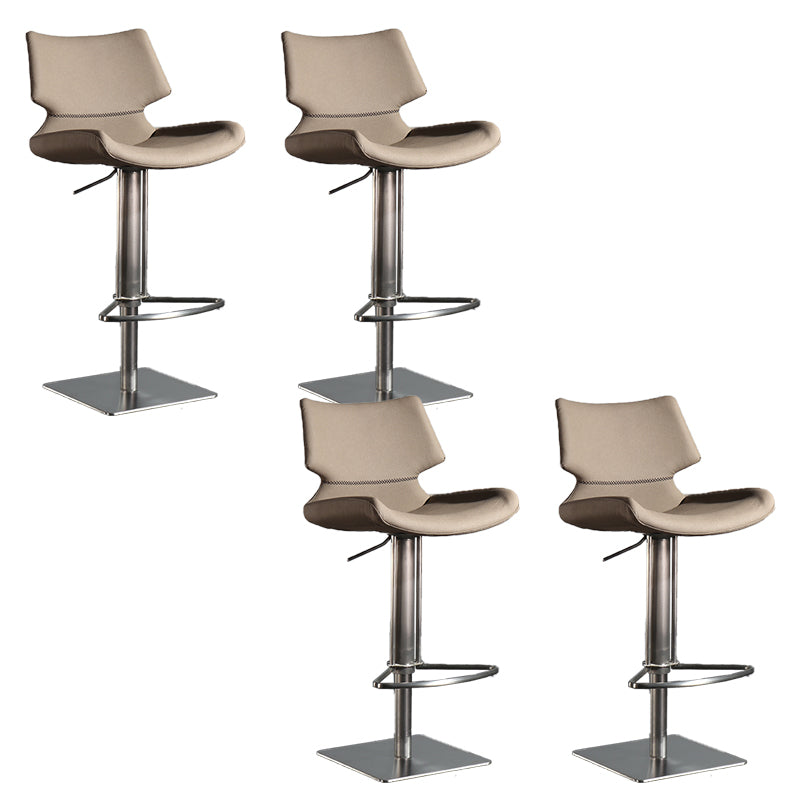 Armless Bar Stools Adjustable Height Dining Stools with Metal Base