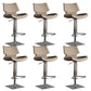 Armless Bar Stools Adjustable Height Dining Stools with Metal Base