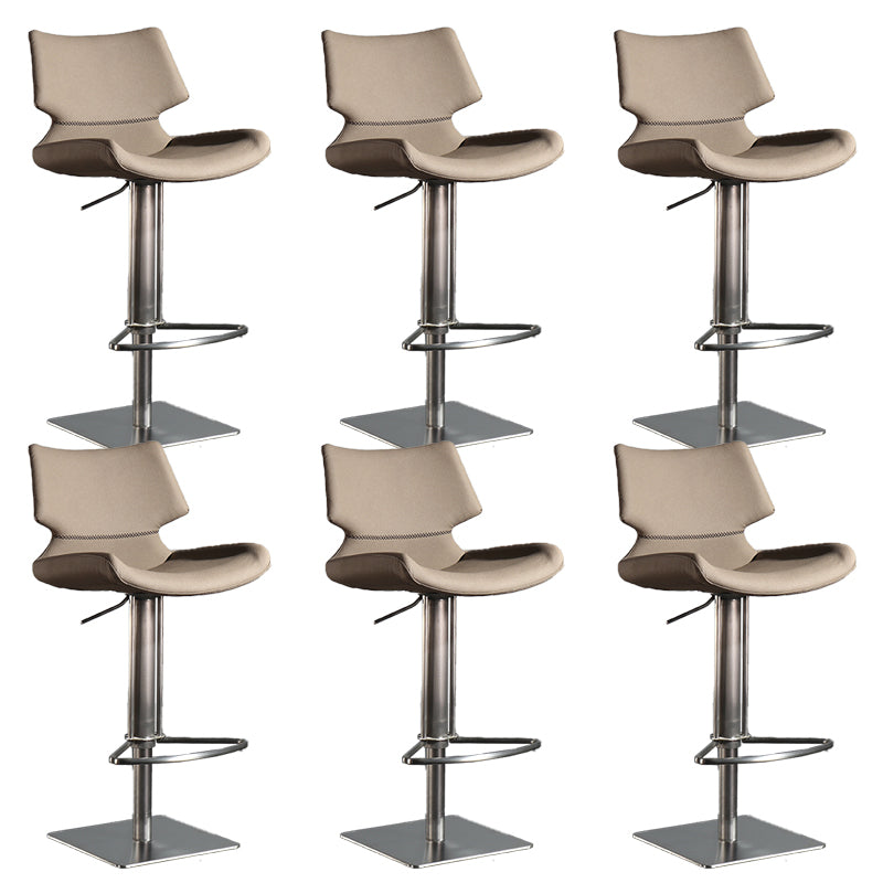 Armless Bar Stools Adjustable Height Dining Stools with Metal Base
