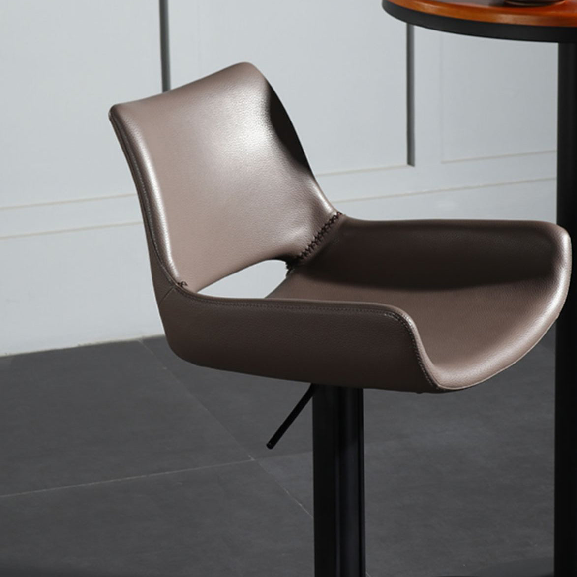 Armless Bar Stools Adjustable Height Dining Stools with Metal Base