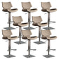 Armless Bar Stools Adjustable Height Dining Stools with Metal Base