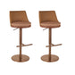 Armless Bar Stools Adjustable Height Dining Stools with Metal Base