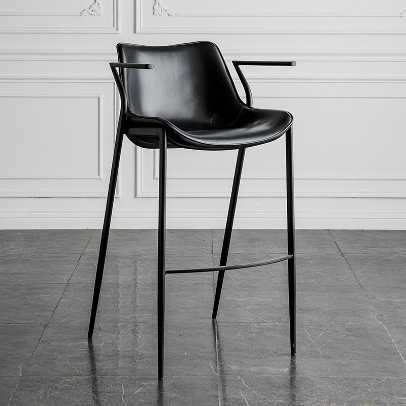 Armless Bar Stools Adjustable Height Dining Stools with Metal Base