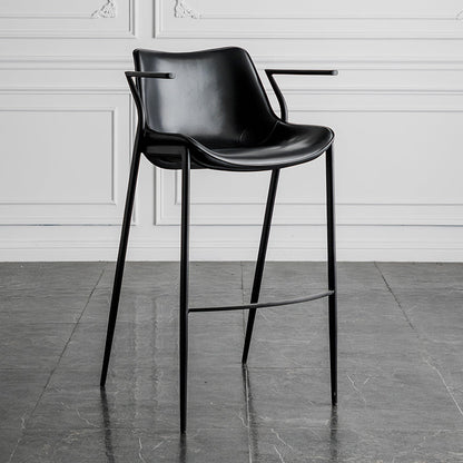 Armless Bar Stools Adjustable Height Dining Stools with Metal Base