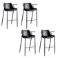 Armless Bar Stools Adjustable Height Dining Stools with Metal Base