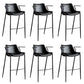 Armless Bar Stools Adjustable Height Dining Stools with Metal Base