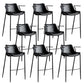 Armless Bar Stools Adjustable Height Dining Stools with Metal Base
