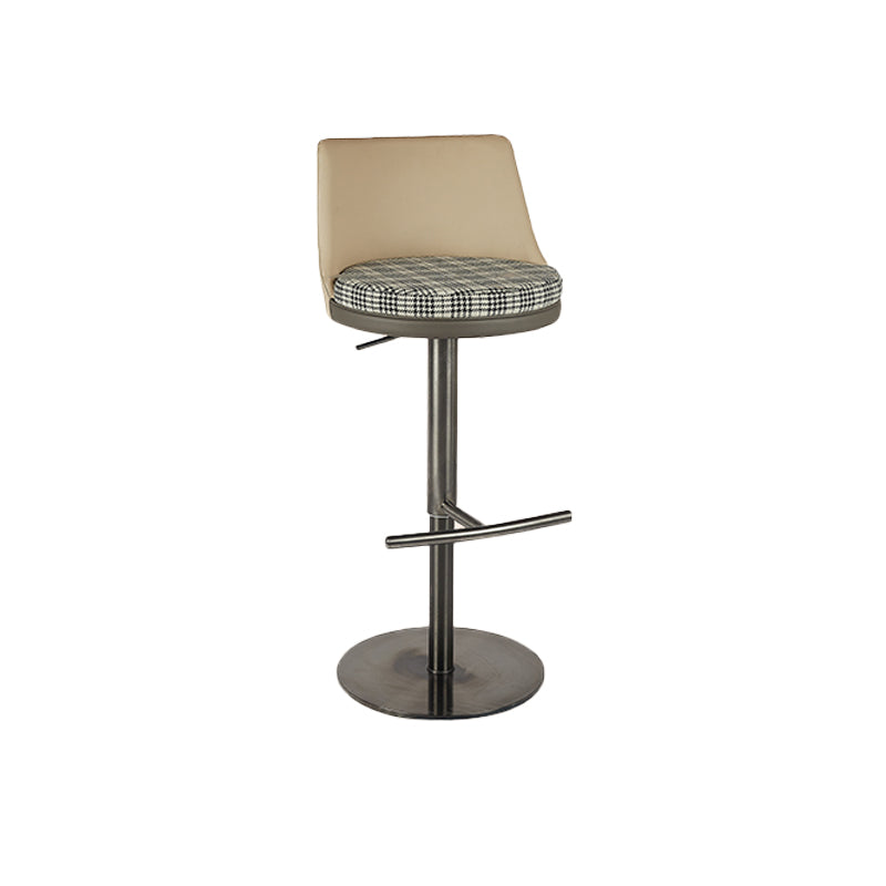 Armless Bar Stools Adjustable Height Dining Stools with Metal Base
