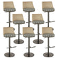 Armless Bar Stools Adjustable Height Dining Stools with Metal Base