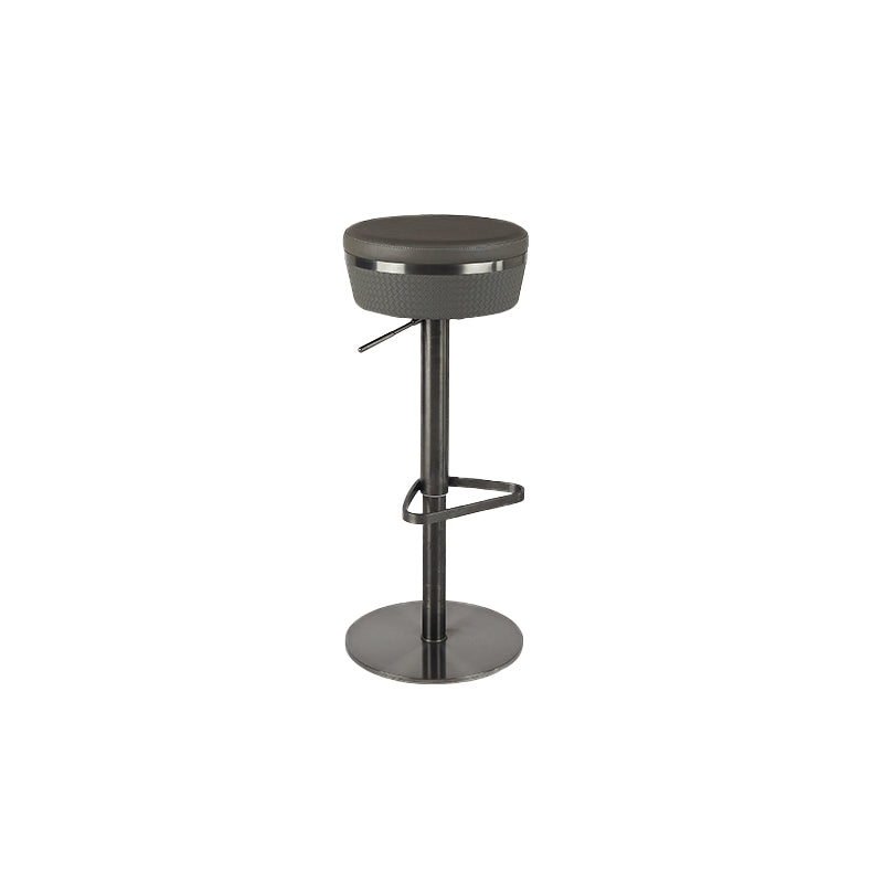 Armless Bar Stools Adjustable Height Dining Stools with Metal Base