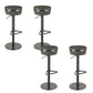 Armless Bar Stools Adjustable Height Dining Stools with Metal Base