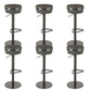 Armless Bar Stools Adjustable Height Dining Stools with Metal Base