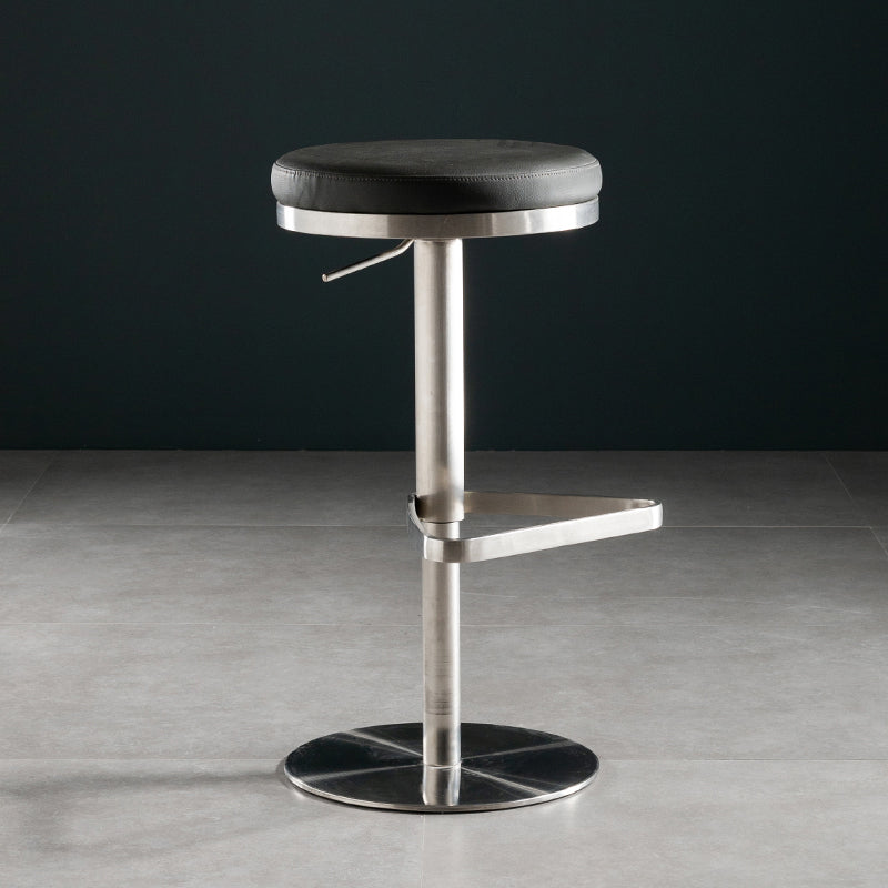 Armless Bar Stools Adjustable Height Dining Stools with Metal Base
