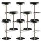 Armless Bar Stools Adjustable Height Dining Stools with Metal Base