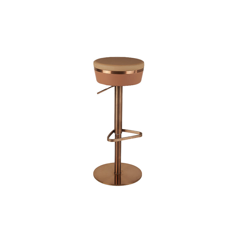 Armless Bar Stools Adjustable Height Dining Stools with Metal Base