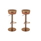 Armless Bar Stools Adjustable Height Dining Stools with Metal Base
