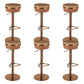 Armless Bar Stools Adjustable Height Dining Stools with Metal Base