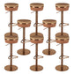 Armless Bar Stools Adjustable Height Dining Stools with Metal Base