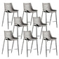 Armless Bar Stools Adjustable Height Dining Stools with Metal Base