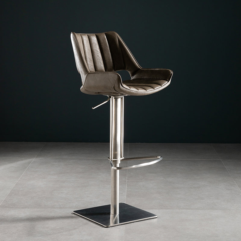 Armless Bar Stools Adjustable Height Dining Stools with Metal Base