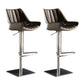 Armless Bar Stools Adjustable Height Dining Stools with Metal Base