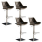 Armless Bar Stools Adjustable Height Dining Stools with Metal Base