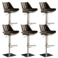 Armless Bar Stools Adjustable Height Dining Stools with Metal Base