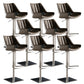 Armless Bar Stools Adjustable Height Dining Stools with Metal Base