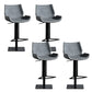 Armless Bar Stools Adjustable Height Dining Stools with Metal Base