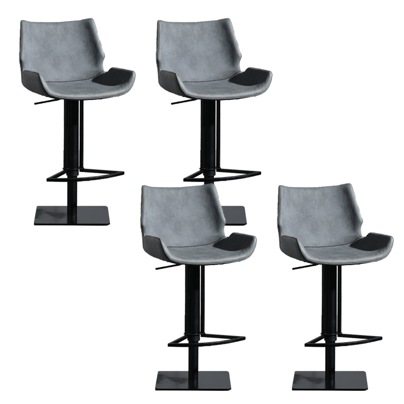 Armless Bar Stools Adjustable Height Dining Stools with Metal Base
