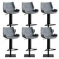 Armless Bar Stools Adjustable Height Dining Stools with Metal Base