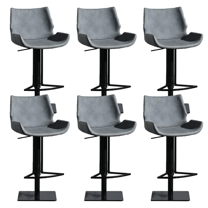 Armless Bar Stools Adjustable Height Dining Stools with Metal Base