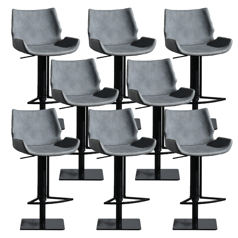 Armless Bar Stools Adjustable Height Dining Stools with Metal Base