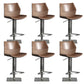 Armless Bar Stools Adjustable Height Dining Stools with Metal Base