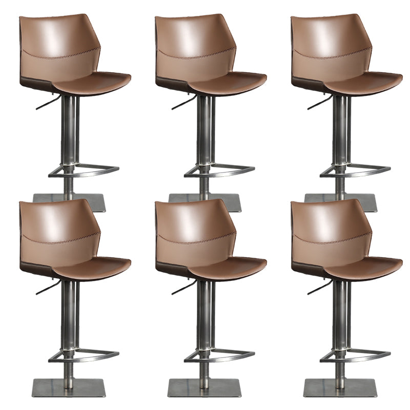 Armless Bar Stools Adjustable Height Dining Stools with Metal Base