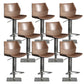 Armless Bar Stools Adjustable Height Dining Stools with Metal Base