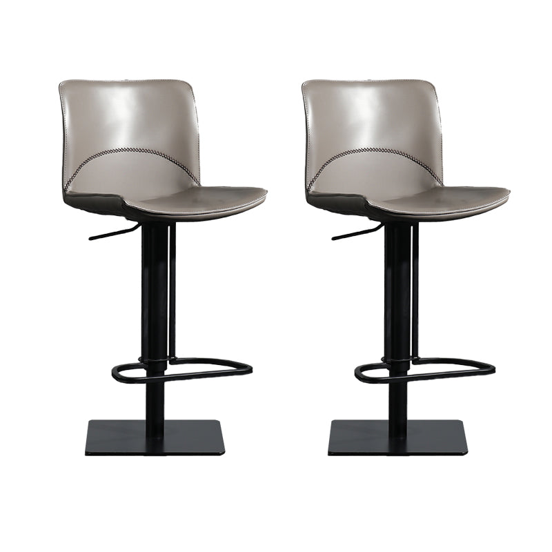 Armless Bar Stools Adjustable Height Dining Stools with Metal Base