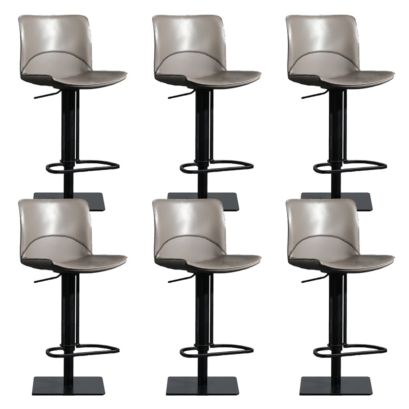 Armless Bar Stools Adjustable Height Dining Stools with Metal Base